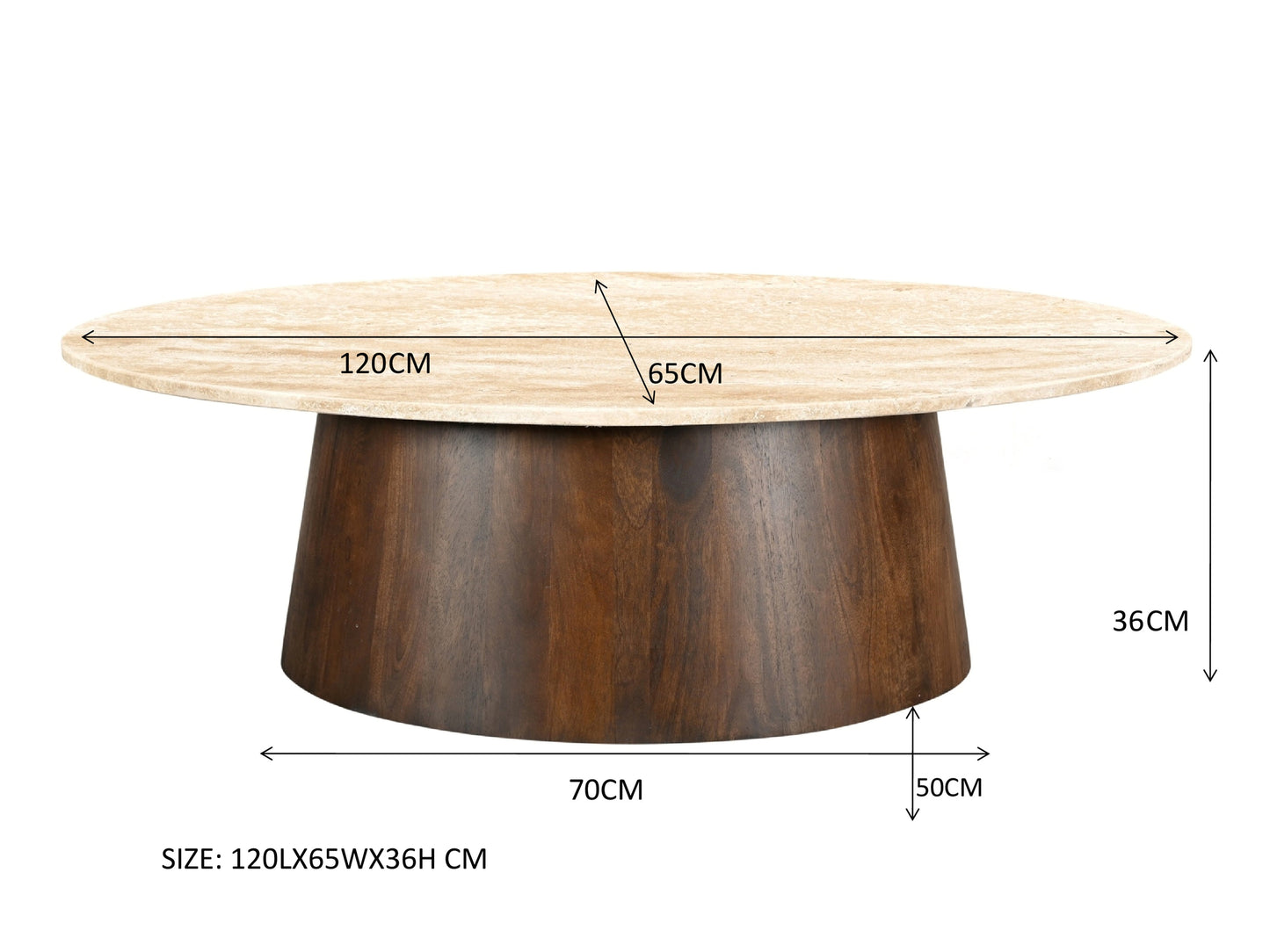 Valentino Oval Table - 120cm