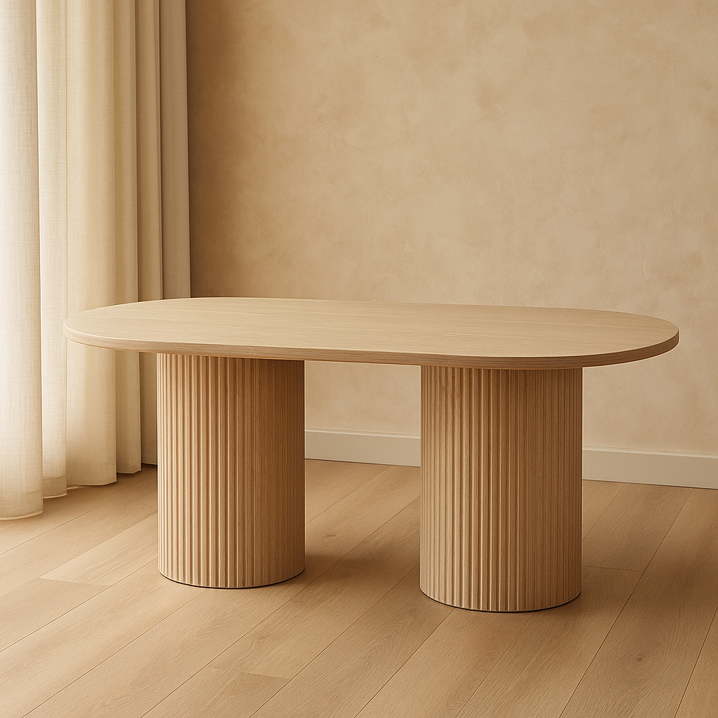 FLINTSTONE DINNING TABLE OVAL MARBLE TOP 180X90